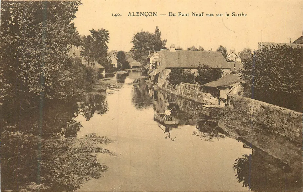 Alençon — Ansicht des Pont Neuf über die Sarthe — Verlag: impr. C. P. L. n°140 - Vorderseite